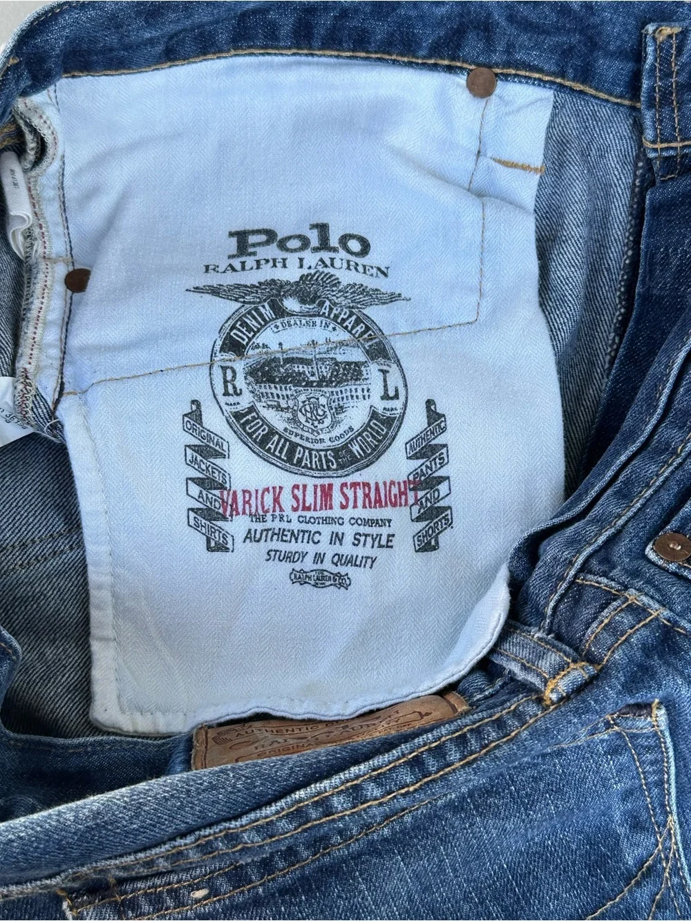 Polo Ralph Lauren Varick Slim Straight Jeans Men’s 33x32 Medium Wash Denim - Picture 8 of 13